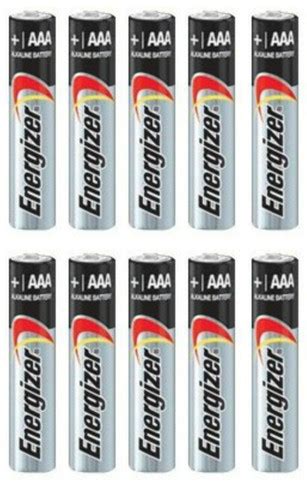 Pack of 10 Energizer E92 AAA Alkaline Battery - Bulk Pack - with FREE Clear Battery Storage ...