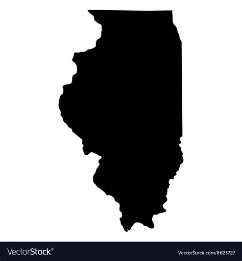 Map of the us state illinois Royalty Free Vector Image