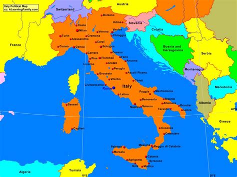 Italy Political Map - A Learning Family