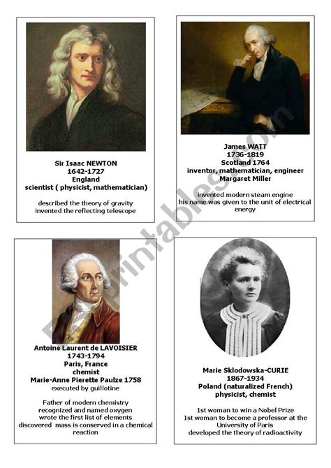 Famous scientists 2 - ESL worksheet by Miss34