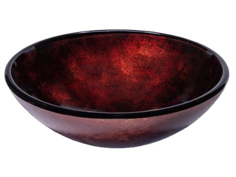 Eden Bath Red Copper Reflections Glass Vessel Sink