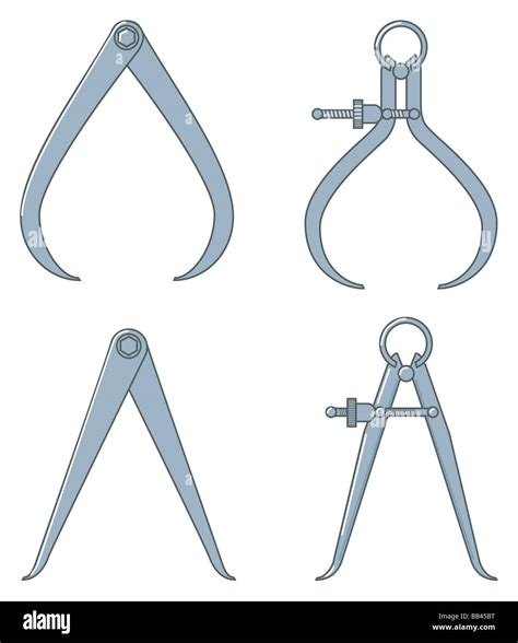 Illustration of different types of calipers Stock Photo: 24063644 - Alamy