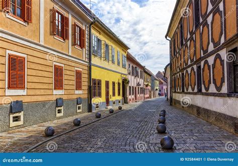 Old Street of Baroque Town of Varazdin, Croatia Stock Image - Image of building, traditional ...