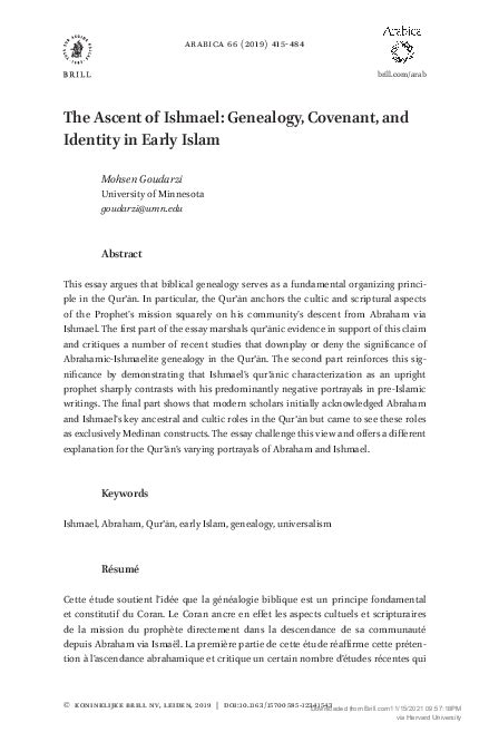 (PDF) The Ascent of Ishmael: Genealogy, Covenant, and Identity in Early ...