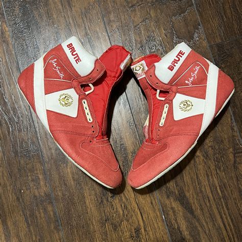 Brute Red and White John Smith Signature Wrestling Shoes