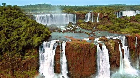 Wallpaper : nature, landscape, waterfall, Iguazu Falls, Argentina, trees, forest, jungle, rock ...