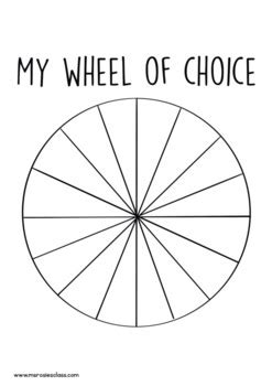 Wheel of Choice Printable by Ms Rosies Class | TPT