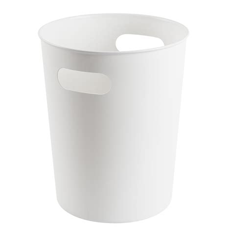 Mainstays Basic Plastic 2.64 Gallon Wastebasket in White for Bathroom ...