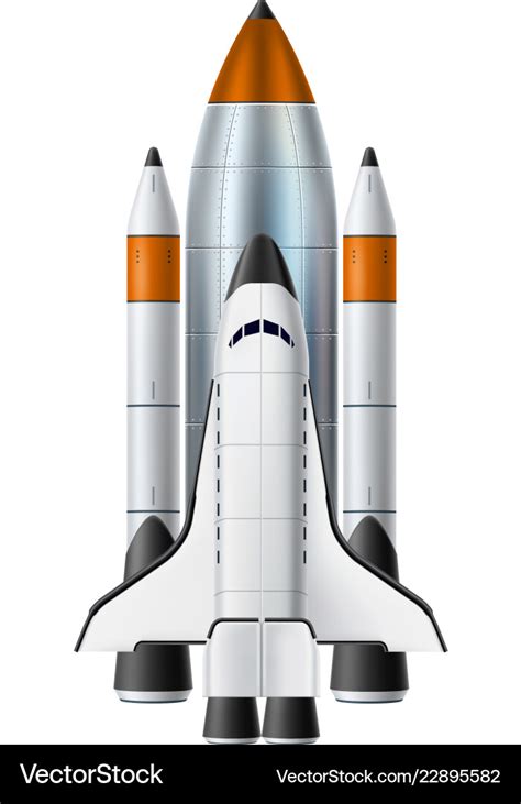 Spacecraft shuttle rocket mock up realistic Vector Image