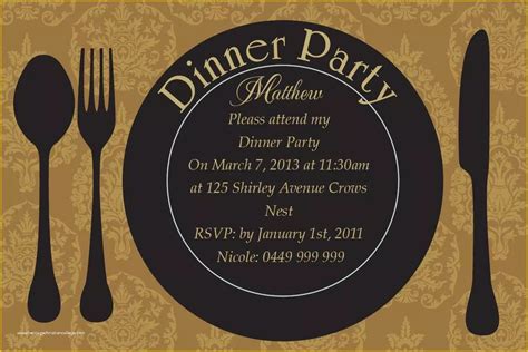 Free Dinner Party Invitation Templates Of Dinner Invitation Cards ...