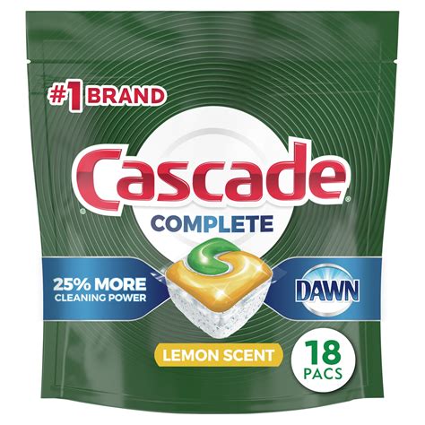 Cascade Complete Dishwasher Pods, ActionPacs Dishwasher Detergent Tabs ...