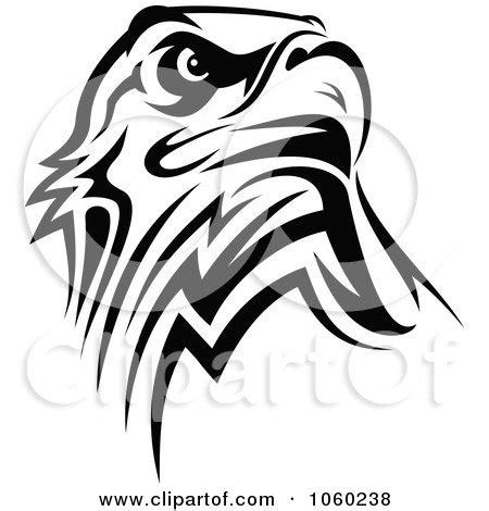 Royalty-Free Vector Clip Art Illustration of a Black And White Eagle Logo by Vector Tradition SM ...