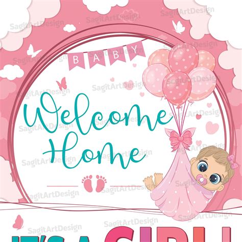 Newborn Sign Baby Girl Door Sign Baby Shower Welcome Sign | Etsy