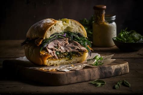 Premium Photo | Porchetta sandwich photo collection. high-quality ...