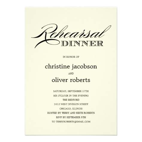 Elegant Occasion Rehearsal Dinner Invitations 5" X 7" Invitation Card ...