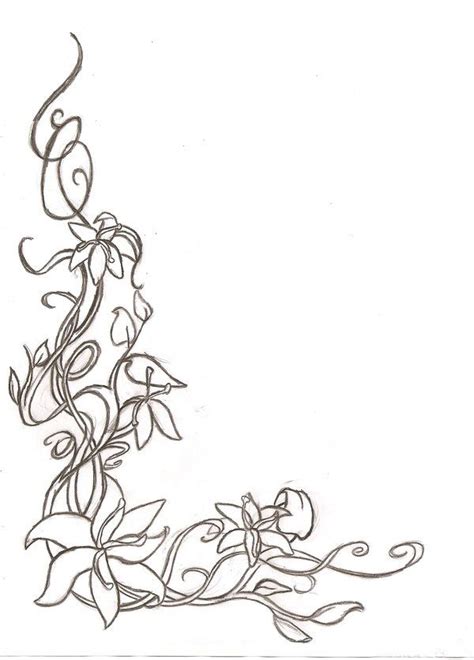 Floral Corner-Border - Sketch by ~Shaunery on deviantART Easy Flower ...