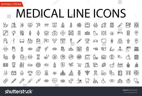 Medical Vector Icons Set Line Icons Stock Vector (Royalty Free ...