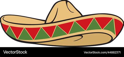 Sombrero - mexican hat color Royalty Free Vector Image