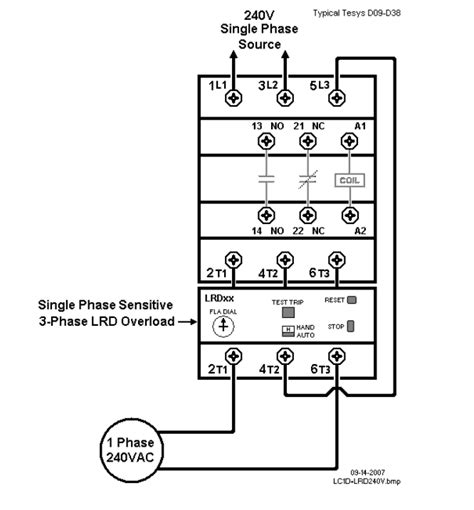 Single Phase Contactor Wiring Diagram - Wiring Diagram and Schematics