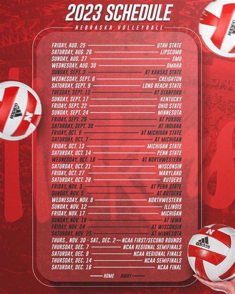 Husker Volleyball Schedule 2023-2024