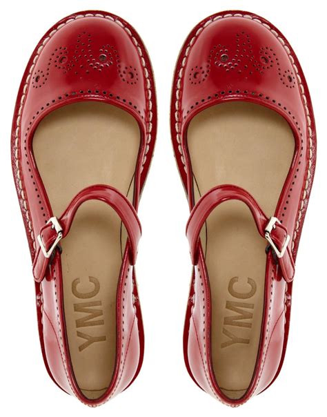 Lyst - Ymc Red Mary Jane Flat Shoes in Red