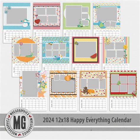 2024 12x18 Happy Everything Calendar | Digital Art