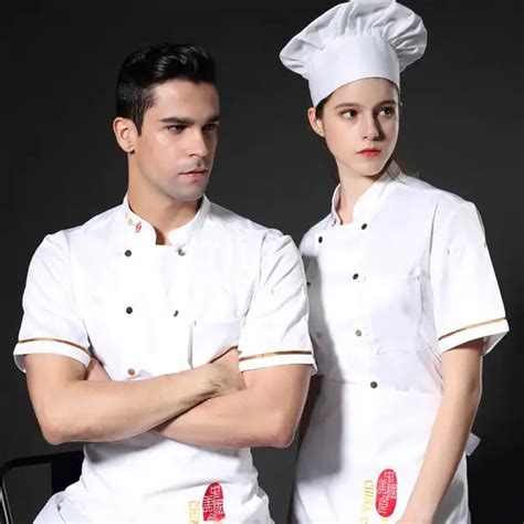 New Unisex Bakery Chef Uniform Short Sleeved 4 colors Restaurant Cook ...