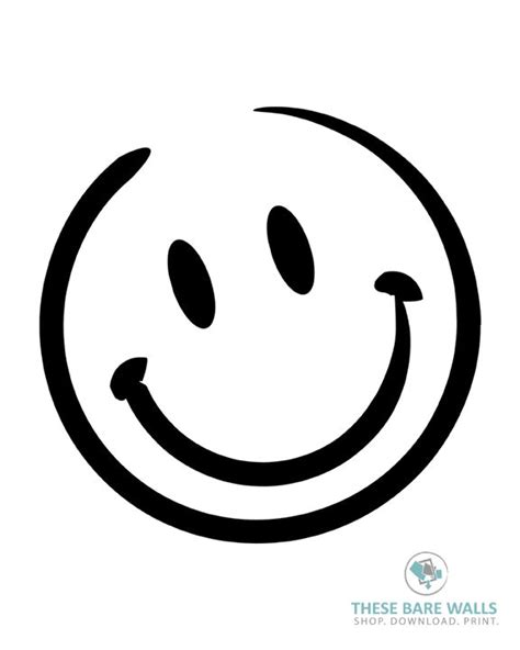 Printable Wall Art, Smiley Face Print, Smile Print, Black on White, Smile Printable, Smiley ...