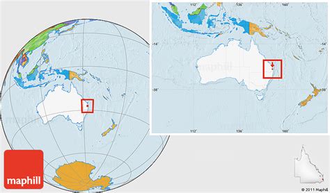 Political Location Map of Redcliffe, highlighted country, within the entire country