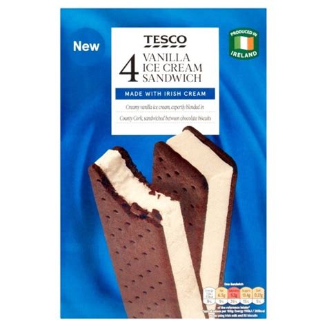 Tesco Vanilla Ice Cream Sandwich 4X65g - Tesco Groceries