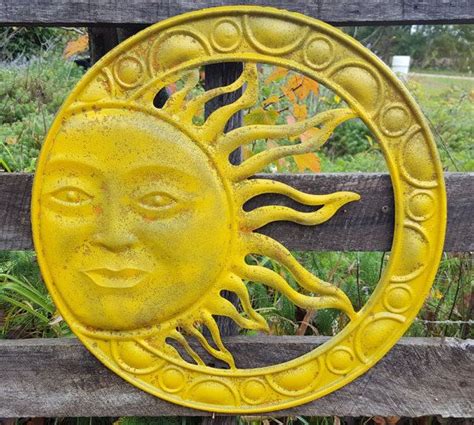 Large Metal Sun Wall Art Disressed Yellow Garden by AshlynColelee | Metal sun wall art, Art ...