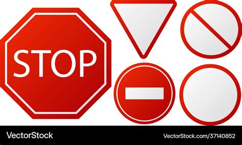 Traffic signs stop restricted road warning sign Vector Image