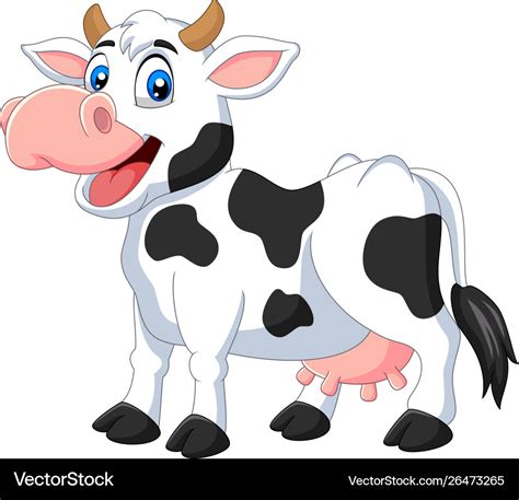 Cartoon happy cow posing isolated Royalty Free Vector Image