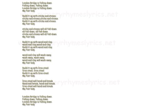 london bridge is falling down lyrics - Sök på Google | Nursery rhymes ...