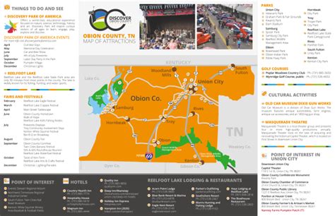 Map of Attractions - Obion County Chamber of Commerce in Union City, TN