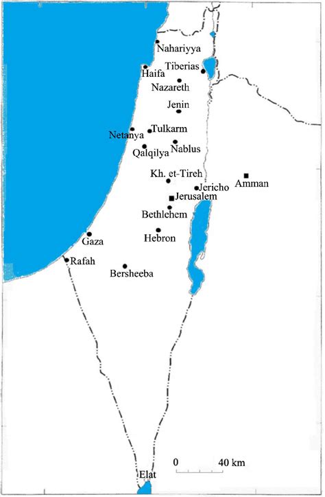 A map of Palestine locating Khirbet et-Tireh (drawing by I. Iqtait ...