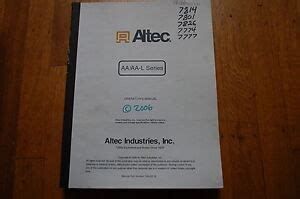 ALTEC AA SERIES Bucket Truck Crane Owner Operator Operation Safety Manual 2006 | eBay