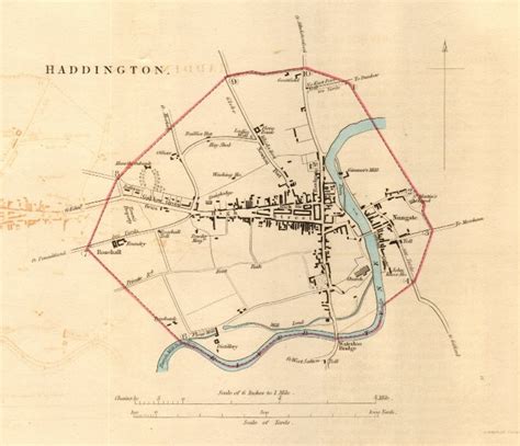 HADDINGTON borough/town plan for the REFORM ACT. Nungate. Scotland 1832 map