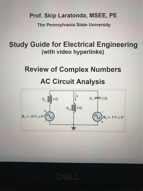 Study Guide/lecture Notes on AC Circuit Analysis With Video Hyperlinks ...