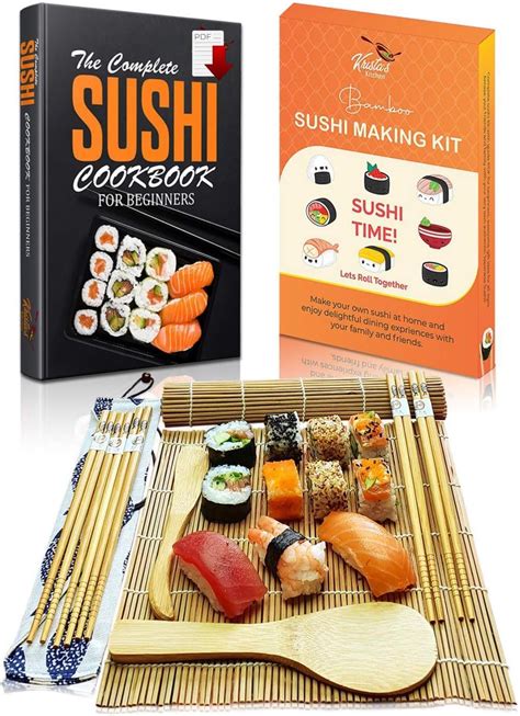 Sushi Making Kit – Beginners Sushi Maker Set with Bamboo Rolling Mat - Make Your Own Sushi at ...