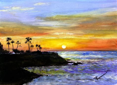 tropical colorful watercolor painting | Ocean painting, Painting, Watercolor paintings