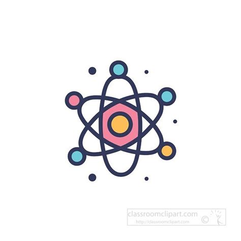 Chemistry Clipart-atom cartoon icon style clip art