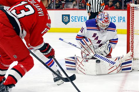 Igor Shesterkin makes 29 saves, Rangers outlast Hurricanes in key 2-1 ...