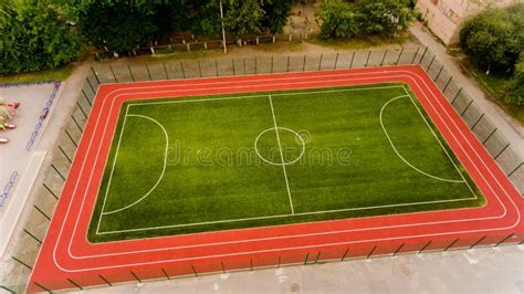 Aerial View of the Football Field. Stock Photo - Image of soccer, empty ...