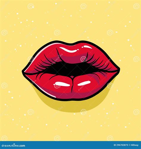 Simple Vector Clip Art Illustration of Red Lips Giving Kisses. Isolated ...