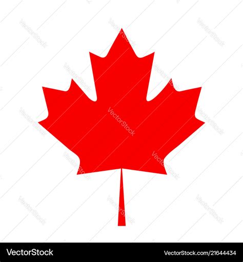 Flat design canada flag maple leaf icon Royalty Free Vector