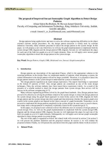 (PDF) The proposal of improved inexact isomorphic graph algorithm to detect design patterns ...