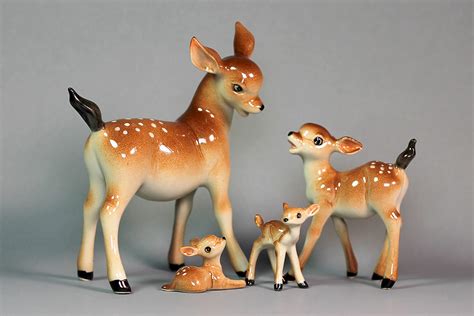 Miniature Ceramic Family deer Figurine,terrarium,figurine,animal on Storenvy