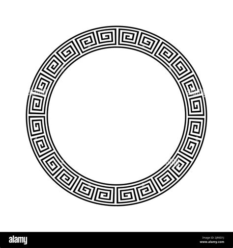 Greek circle pattern border. Vector round greek frame ornament ancient ...