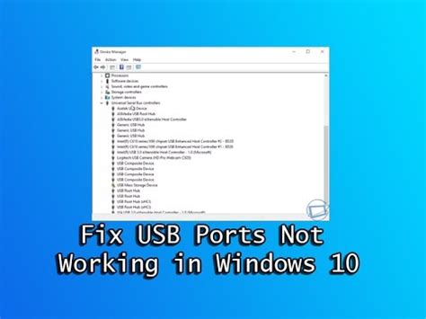 Fix USB Ports Not Working in Windows 10 - YouTube